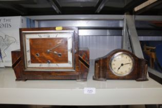 Two mantel clocks