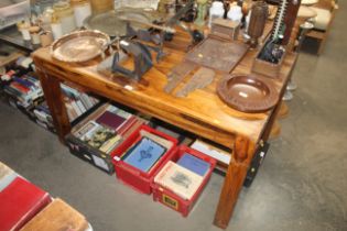 An African hardwood dining table to seat six peopl