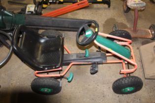 A child's pedal go-kart