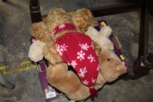 A box containing teddy bears