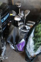 A MacGregor golf bag and contents of clubs including Callaway Big Bertha+ 11 degree driver,