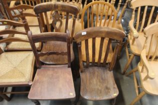 Four various dining room chairs