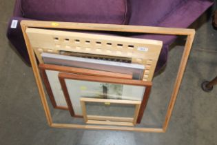 A quantity of various pictures, wooden framed mirr