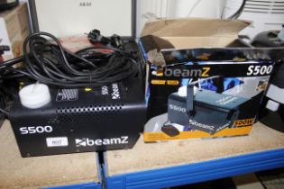 A ZBeamZ S500 smoke machine with remote control an
