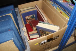 A box of various books