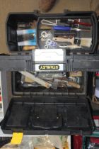 Two plastic toolboxes and contents of various tool