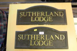 Two plaques named to Sutherland Lodge