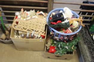 A quantity of various Christmas decorations, adven