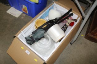 A box of various miscellaneous items to include a