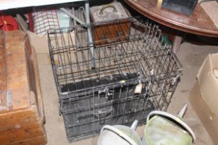 A small metal pet cage