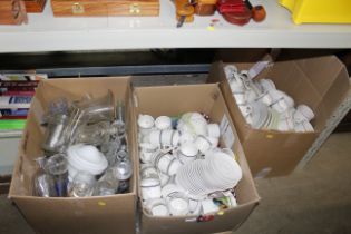Three boxes of various china and glass