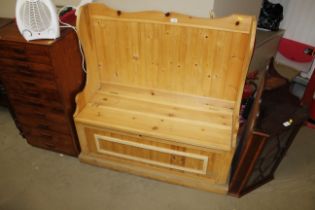 A pine two seater settle