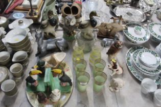 A collection of various ornaments including Sylvac