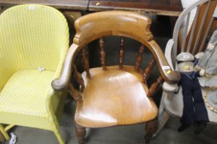 A circa 19th Century ash smokers bow chair