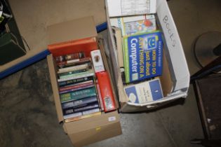 Two boxes of various paperback and hardback books