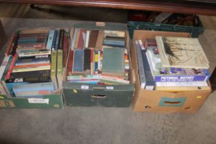 Three boxes of various paperback and hardback book