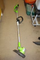 A Green Works 21227 cordless electric strimmer lac