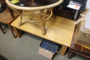 A light oak coffee table