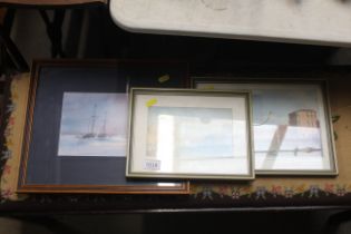 Three framed and glazed prints