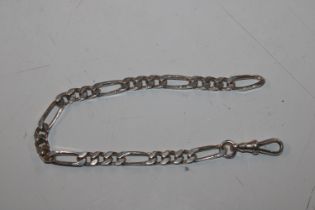 A vintage silver Figaro link watch chain bracelet,