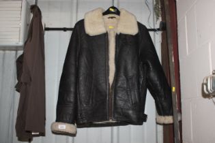 A sheepskin bomber jacket