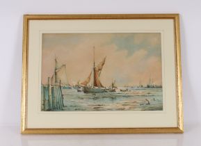 W Stewart watercolours of a pair of fishing vessel
