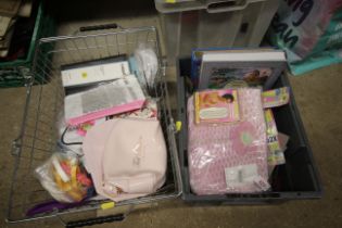 Two boxes of various phone cases, childrens nail s