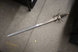 A Spanish style sword and scabbard