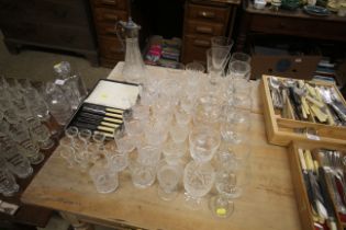 A quantity of various table glassware to include c