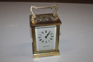 A Mappin & Webb brass cased carriage clock