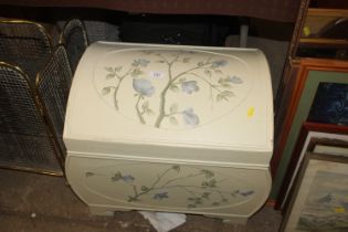 A floral painted and decorated blanket box of smal