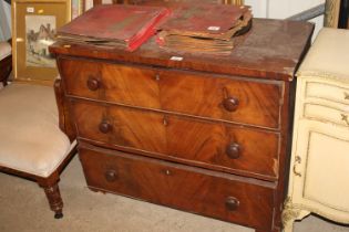 A 19th Century mahogany chest fitted three drawers