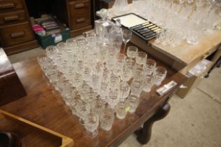 A quantity of Jacoby and revival glassware and two