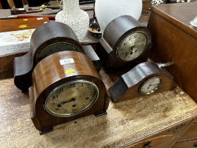 Four various mantle clocks including J Hascal AF