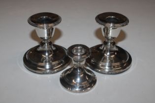 A pair of Edwardian silver candlesticks, Birmingh