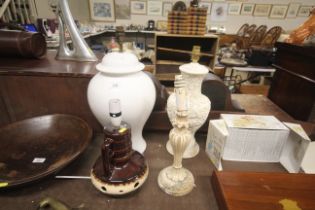 Four various table lamps