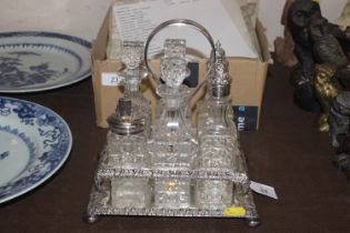 An early 20th Century silver plate and cut glass s