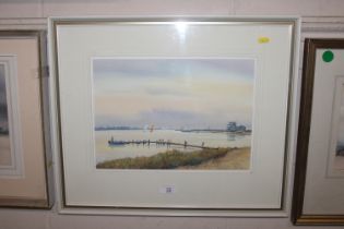 Jack Savage, watercolour "The River at Walberswick