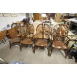 A set of four Windsor chairs