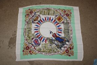 An Elizabeth II Coronation head scarf and an Orien