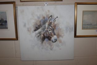 A Jack Ryan acrylic on canvas depicting a donkey