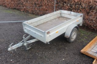 A Sterma single axle car trailer approx. 6' x 4' supplied by Haven Trailaway of Waldringfield,