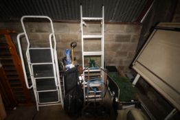 An aluminium Abru three way ladder together with a