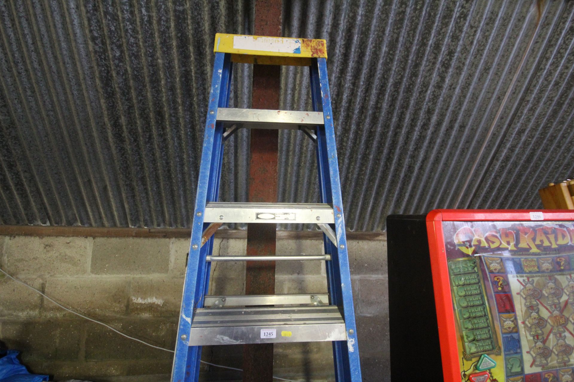 A large folding fibre glass ladder (closed length - Image 3 of 3
