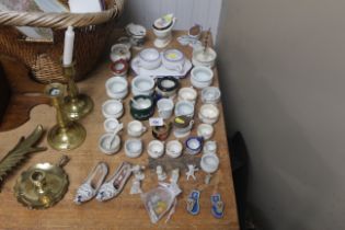 A collection of miniature ornaments, chamber pots