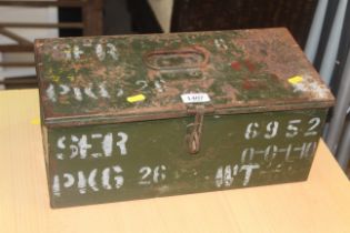 A vintage army tin box