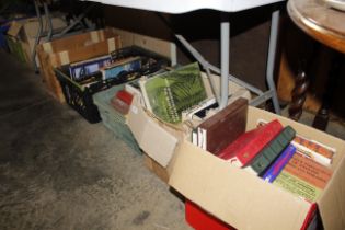 Five boxes of various books