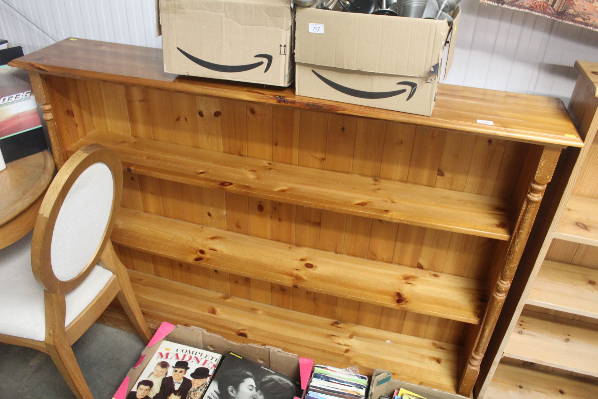 A pine open front bookcase