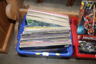A box of various LPs