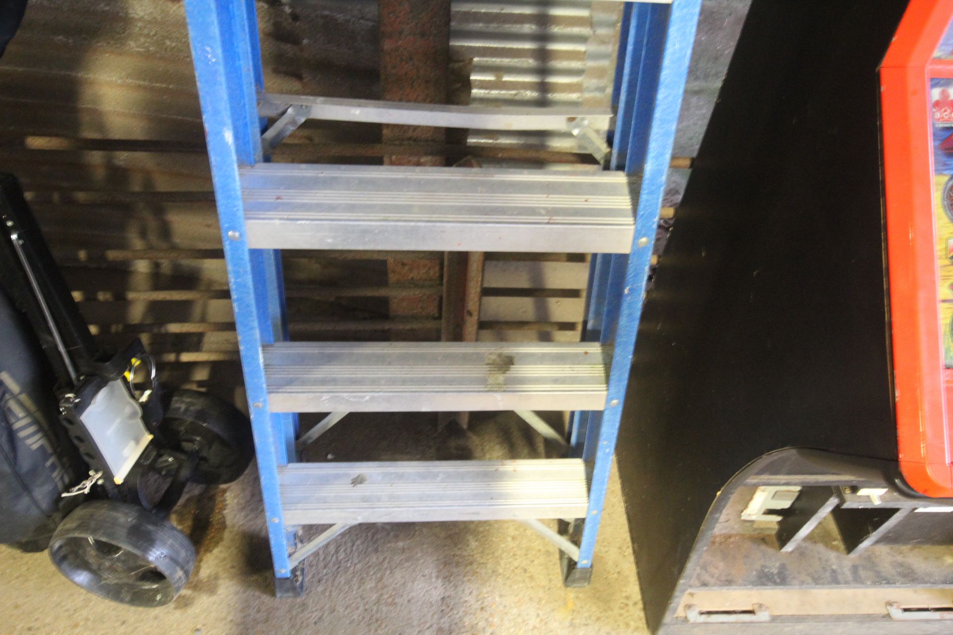 A large folding fibre glass ladder (closed length - Image 2 of 3